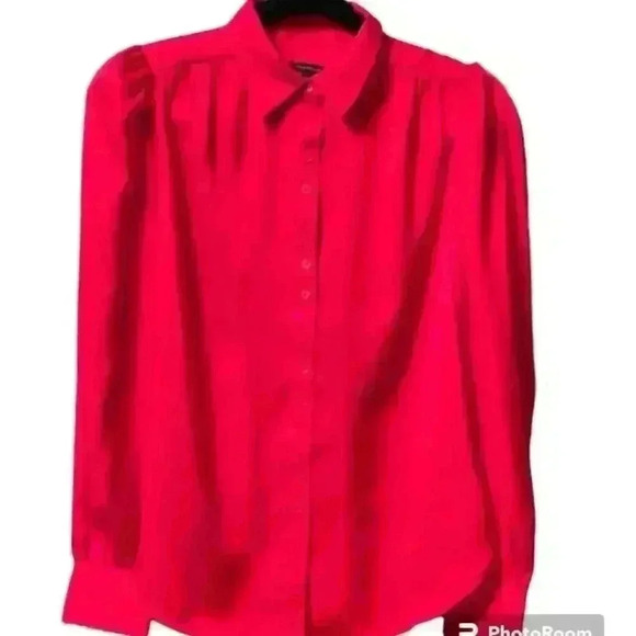 Ann Taylor Tops - Ann Taylor Red Silky button up Sixe XSP Gorgeous Exc Con
